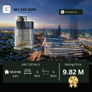 For SaleCondoWongwianyai, Charoennakor : *HIGH FLOOR Vertiplex* Rhythm Charoennakhon Iconic | 1 bed plus vertiplex | 061-625-2555