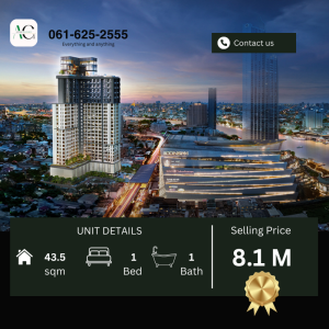 ขายคอนโดวงเวียนใหญ่ เจริญนคร : *For Sale* Rhythm Charoennakhon Iconic | 1 bed Plus | 061-625-2555