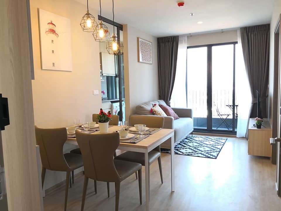 For RentCondoBangna, Bearing, Lasalle : Condo 2 bedrooms, corner room, 21st floor, for rent, Ideo O2 Bangna, size 47 sq m., fully furnished