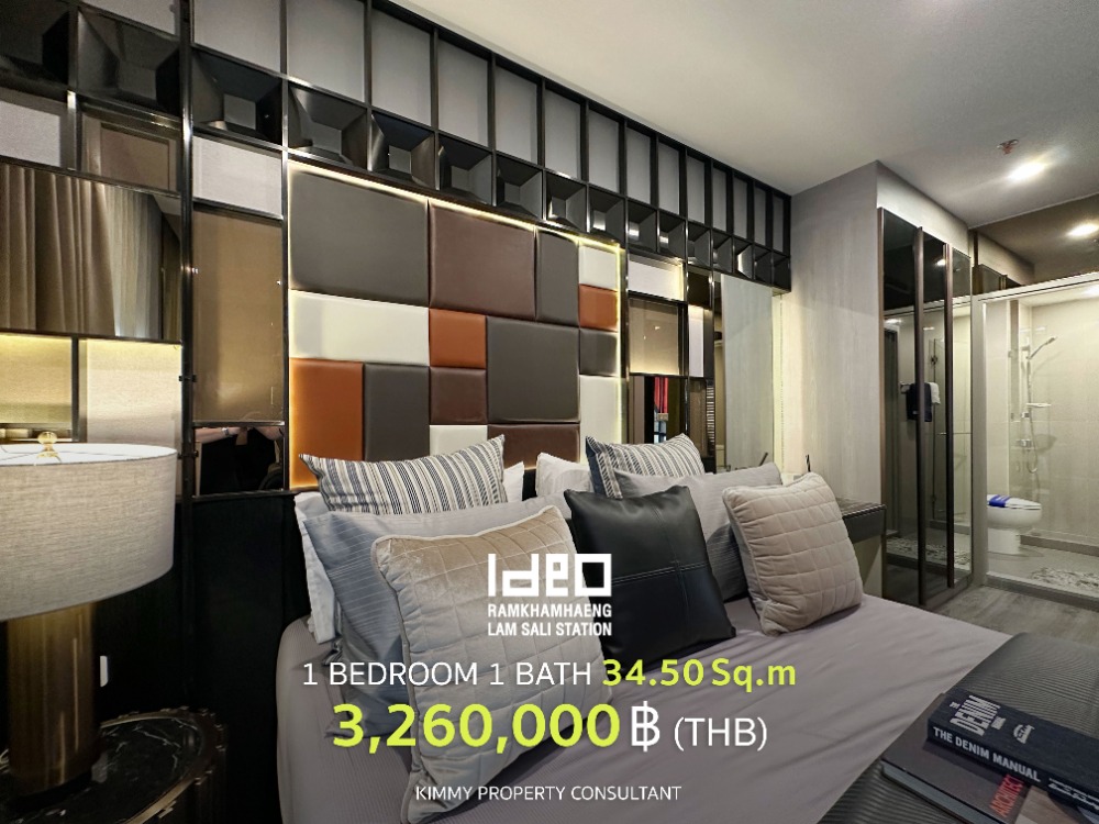 For SaleCondoSeri Thai, Ramkhamhaeng Nida : Ideo Ramkhamhaeng Lamsali - One Bed Plus, wide room, can be made into 2 bedrooms. If interested in visiting the project, contact 093-962-5994 (Kim).