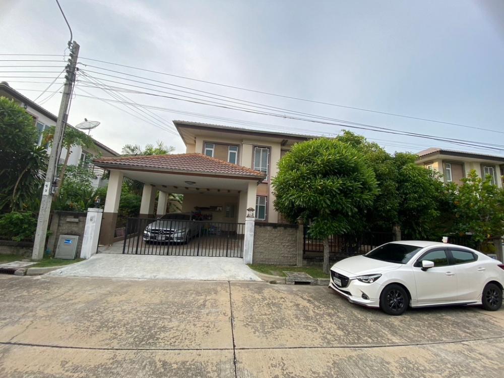 For SaleHouseRama 2, Bang Khun Thian : Owner selling/renting Casa Placeto Rama 2 Village, 4 bedrooms, 3 bathrooms, price only 5.7 million, rent 30,000฿ Beautiful house next to the main road in front of the house, wont hit anyone 💗🤏🏻😚