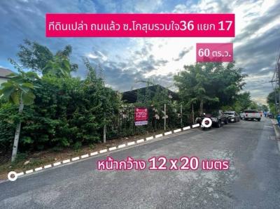 ขายที่ดินวิภาวดี ดอนเมือง หลักสี่ : ขาย ที่ดิน ทำเลทองดอนเมือง ซอยโกสุมรวมใจ 60 ตร.วา ถมแล้ว  หน้ากว้าง 12 เมตร ลึก 20 เมตร เหมาะสร้างบ้าน โฮมออฟฟิศ