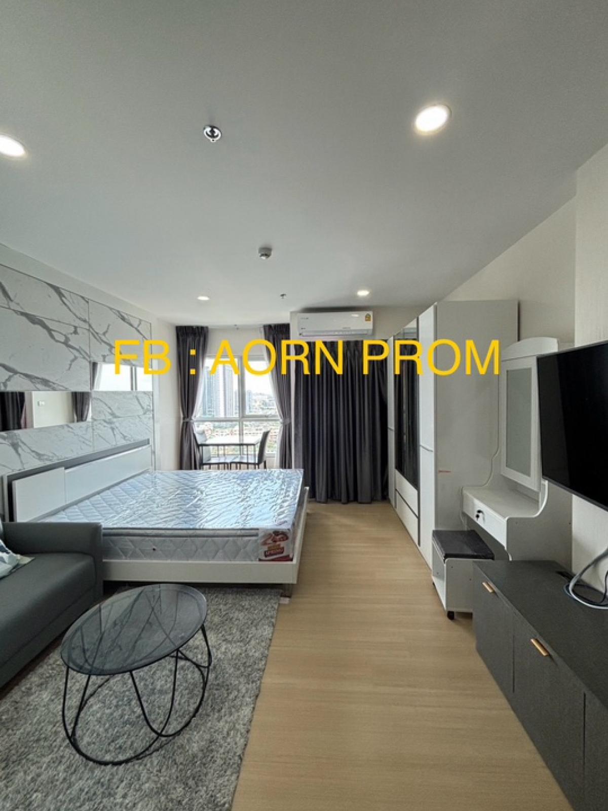 For RentCondoBang kae, Phetkasem : For rent, beautiful room, Supalai Veranda, Phasi Charoen Station, studio, high floor, open view, has washing machine (new, first hand), 50-inch smart TV, 6-foot bed (new mattress, first hand), fully furnished... The owner lives there himself, never rented