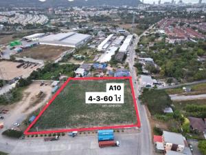 For SaleLandSriracha Laem Chabang Ban Bueng : Empty land for sale in Sriracha, next to the main road, convenient transportation (Surasak Soi Bo Hin)