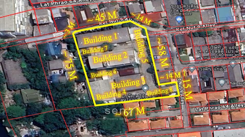 For SaleLandChokchai 4, Ladprao 71, Ladprao 48, : For Sale! Factory/warehouse/land with buildings, Lat Phrao 64 Suthisan Winitchai Ratchadaphisek