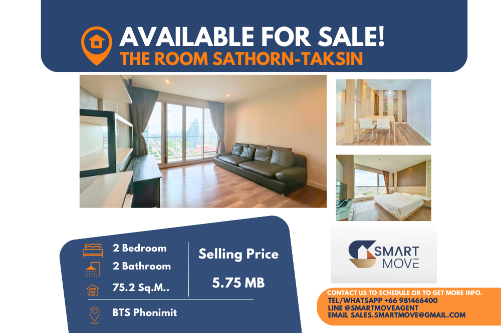 For SaleCondoThaphra, Talat Phlu, Wutthakat : Code C20221204460.......The Room Sathorn - Taksin for sale, 2 bedroom, 2 bathroom, high floor, furnished, Special Deal!!