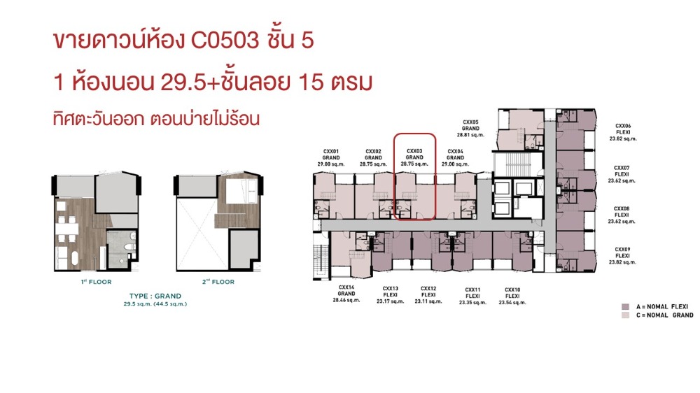 ขายดาวน์คอนโดวิภาวดี ดอนเมือง หลักสี่ : 📌เท่าทุน แลนด์มาร์ค แอท เกษตร 1 bed plus ขนาด 44 ตรม. ชั้น 5