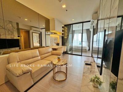 For RentCondoRama9, Petchburi, RCA : Condo for rent 2 bedrooms unblocked view high floor Life Asoke - Rama 9: Life Asoke Rama 9 40 sq m. very nice decoration and ready to move