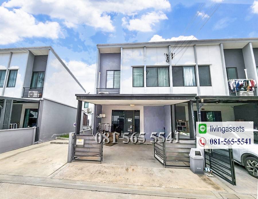 For SaleTownhousePattanakan, Srinakarin : Townhome for sale, Pleno Rama 9 - Krungthep Kreetha 1, Soi Kanchanaphisek 25, Intersection 1, Saphan Sung District, new Krungthep Kreetha Road, corner house.