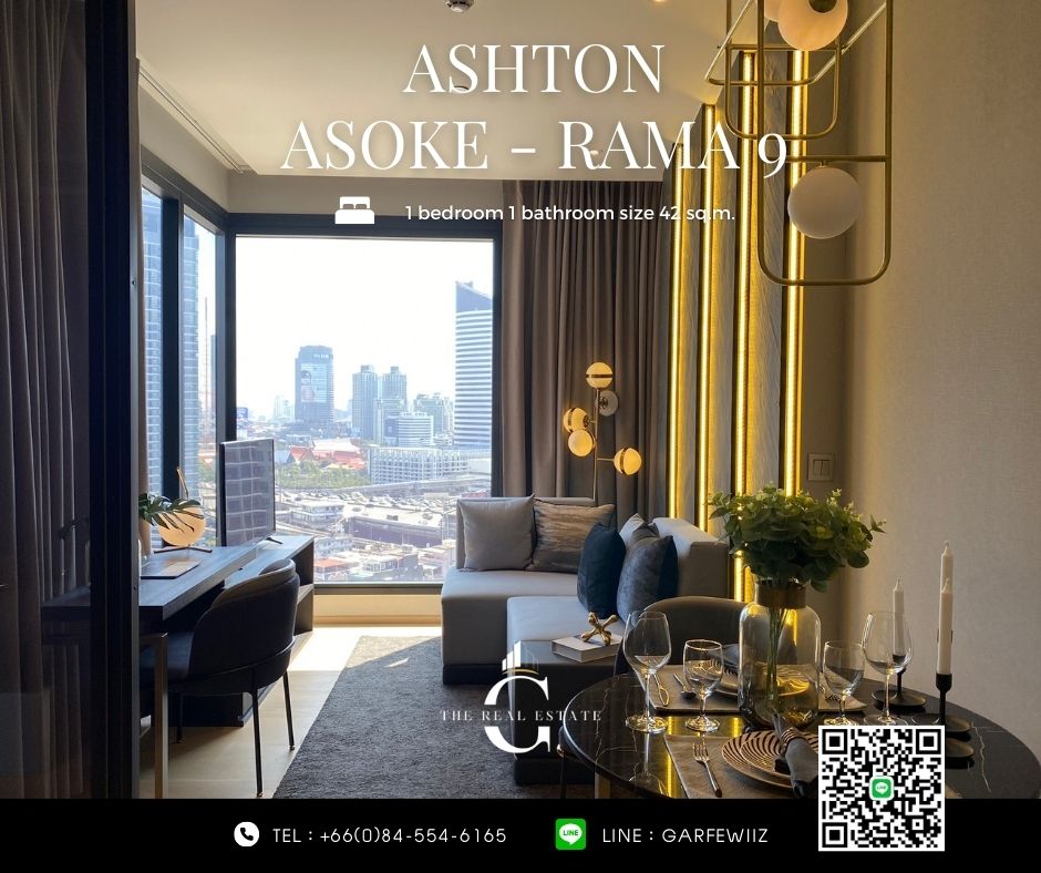 For SaleCondoRama9, Petchburi, RCA : Condo near MRT Rama 9 📍Ashton Asoke -Rama 9 special price 1 bedroom 32 sq.m. ONLY 6.99 THB, can borrow 💯 %