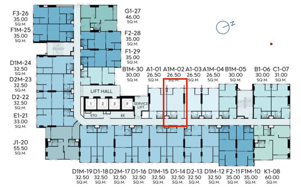 Sale DownCondoAri,Anusaowaree : Selling down payment for 198,354 baht per room (before March 15, 2024) ASPIRE Vibha-Victory (Aspire Vibha-Victory) Condo, 9th floor room, has 2 rooms next to each other.