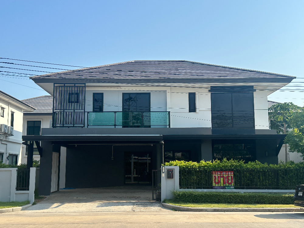 For SaleHouseSamut Prakan,Samrong : Selling at a very good price, luxury house, Britannia Bangna-Suvarnabhumi project, km. 26, beautiful house, garden view, great addition, 4 bedrooms, 4 bathrooms 🏡