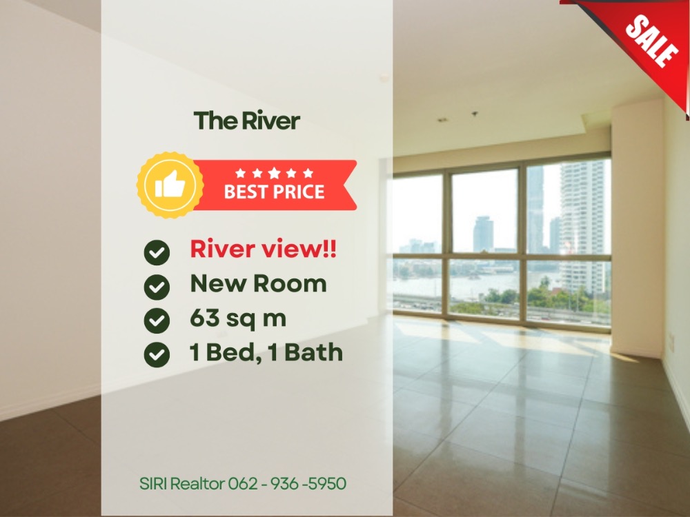 For SaleCondoWongwianyai, Charoennakor : 🔥 Best Deal! River View, 1-BR Condo at The River Condominium near BTS Saphan Taksin