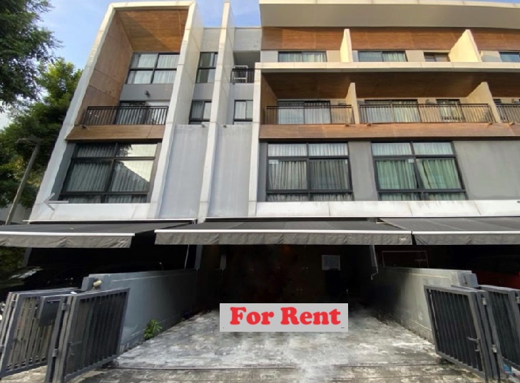 For RentTownhouseRatchadapisek, Huaikwang, Suttisan : For Rent Townhome for rent, 3.5 floors, Arden Project, Lat Phrao 71, Soi Satri Witthaya 2, beautiful house, no furniture, 4 air conditioners, for living or Home Office (not allowed to register a company)