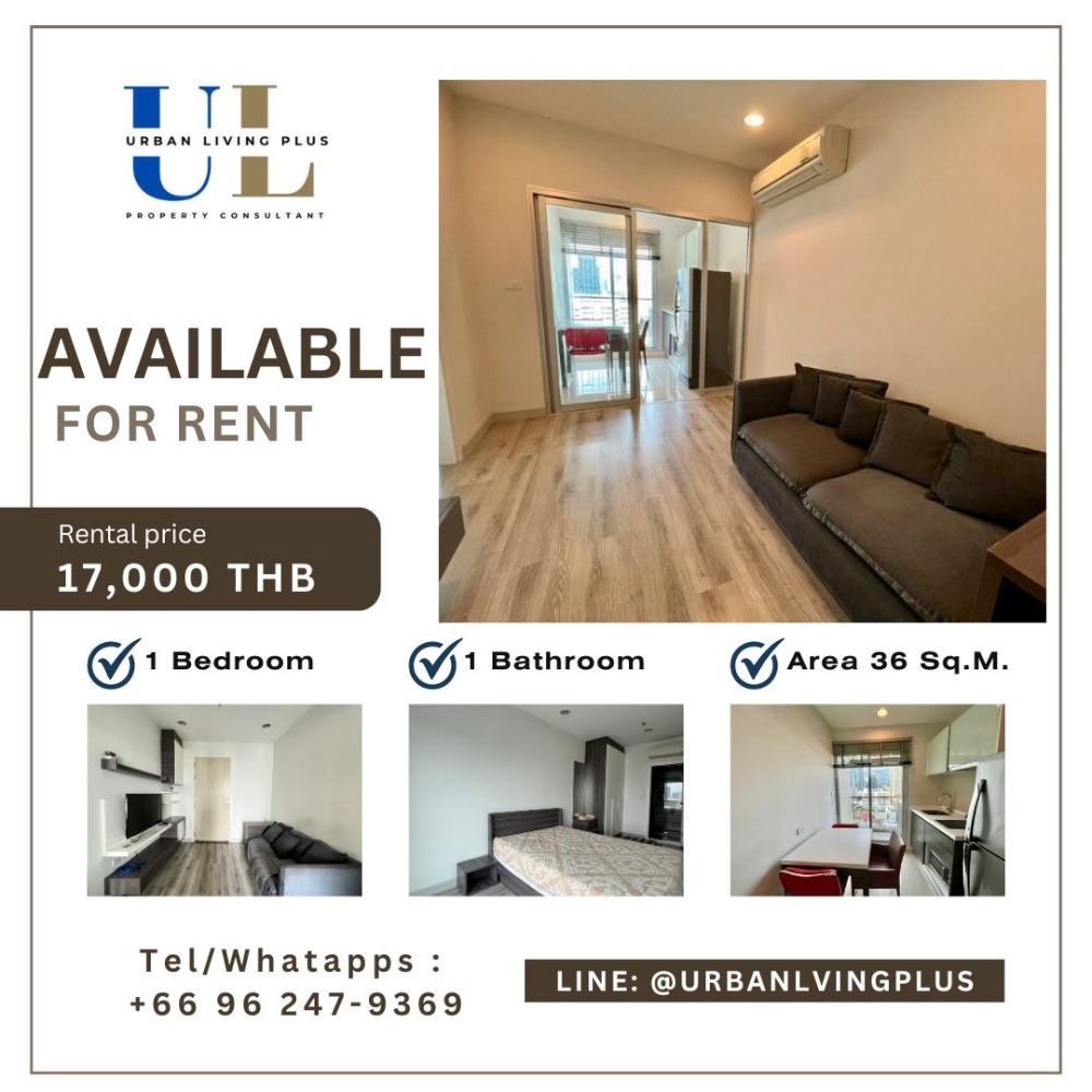 ให้เช่าคอนโดสาทร นราธิวาส : ( U20240711200 ) ให้เช่า Centric Sathorn St.louis Condo✨ โทร 096-2479369, 1 ห้องนอน, 1 ห้องน้ำ, 36 ตร.ม. ไซท์หายาก ห้องสวย, ราคาพิเศษ!!