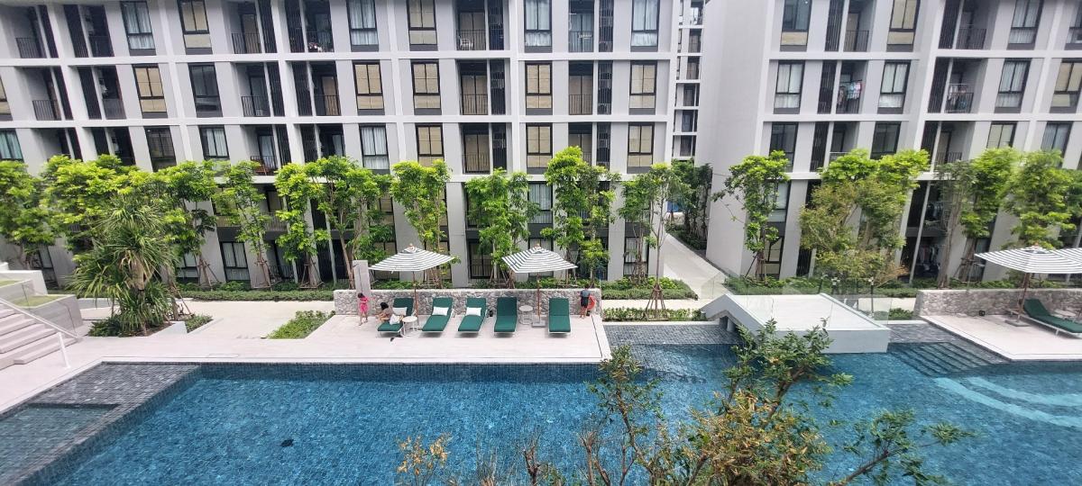 Sale DownCondoPathum Thani,Rangsit, Thammasat : ✨Selling down payment equal to cost. A room with a long view of the pool. Private view. Best room location F3B01, 3rd floor, size 34.9 sq m.