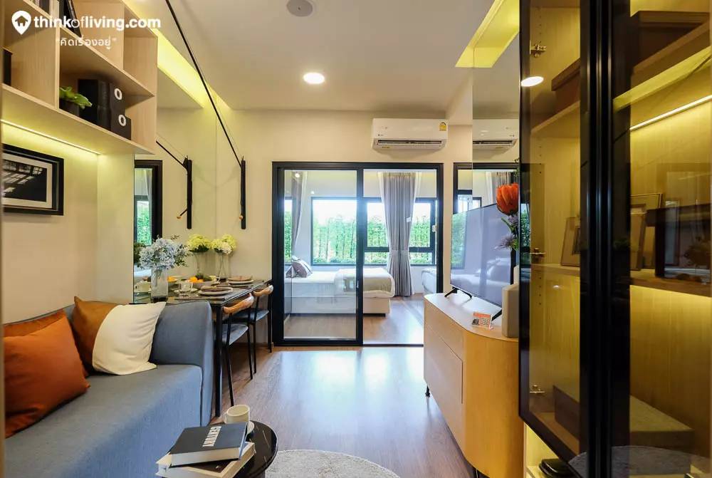 Sale DownCondoRamkhamhaeng, Hua Mak : Condo for sale: The Livin Ramkhamhaeng, 27.41 sq m., near Interchange Station, Lam Sali Intersection.