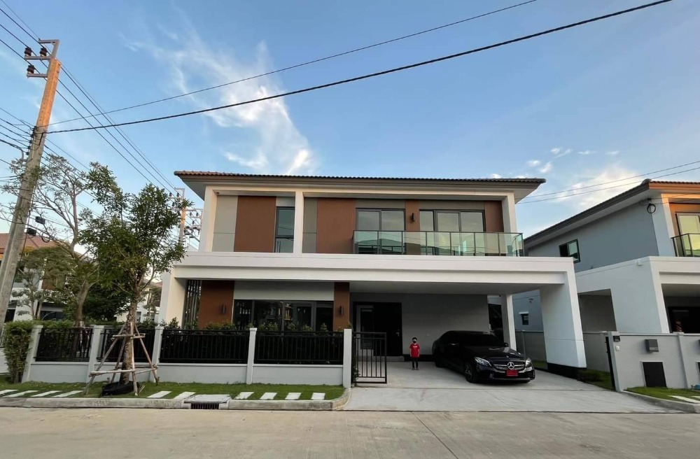 For SaleHouseNonthaburi, Bang Yai, Bangbuathong : ♦ New House ♦ 2-story single house, 66.90 sq.w. | 4 bedrooms, 3 parking spaces | Near MRT Sai Ma 8 mins, Central Rattanathibet 12 mins