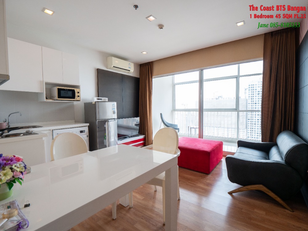 For RentCondoBangna, Bearing, Lasalle : For Rent The Coast Bangkok (BTS Bangna) 45 sq m., high floor 22, Building A.