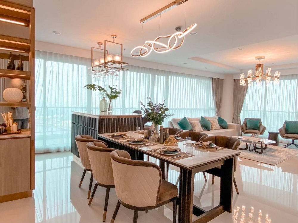 For RentCondoRama3 (Riverside),Satupadit : ❖ Panoramic Chaopraya river view ❖ 30+ Floor 3 Beds Chao Phraya river view | Luxury style | Near Terminal 21 on Rama 3 7 mins.