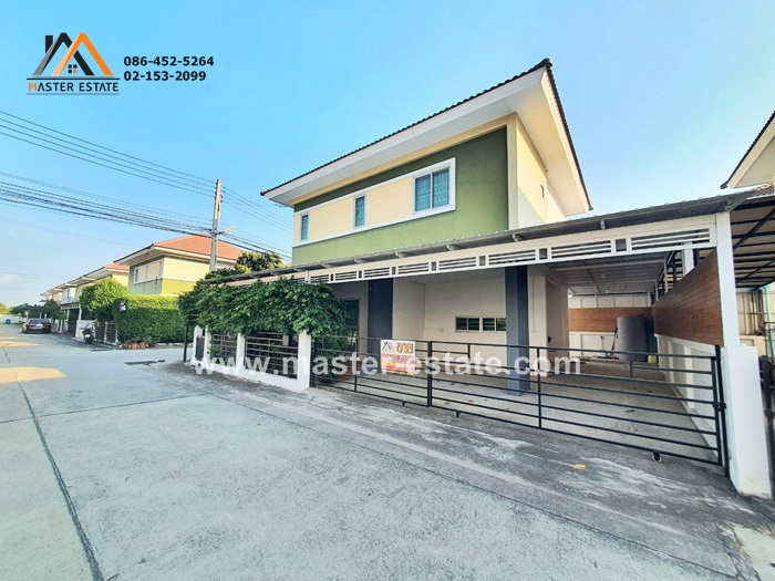 For SaleHouseRayong : The Living, 2-story detached house, corner house, 41.1 sq m., beautiful, good value, in front of the house, doesn't collide with anyone, very good location, near the entrance to Phayun Beach, Ban Chang District, Rayong Province.