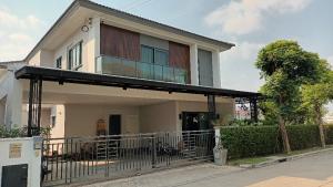 For SaleHouseRama5, Ratchapruek, Bangkruai : Large detached house for sale, corner plot, 227 sq m., 4 bedrooms, 5 bathrooms, Pak Kret, Nonthaburi, parking for 3 cars.