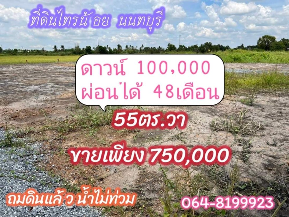 ขายที่ดินนนทบุรี บางใหญ่ บางบัวทอง : ที่ดินไทรน้อยผ่อนได้ ที่ดินแบ่งขายไทรน้อย