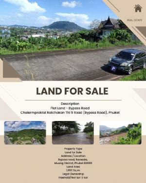 For SaleLandPhuket : Land for sale, sea view, 265 sq m., Bypass Road, near Lotus Samkong.