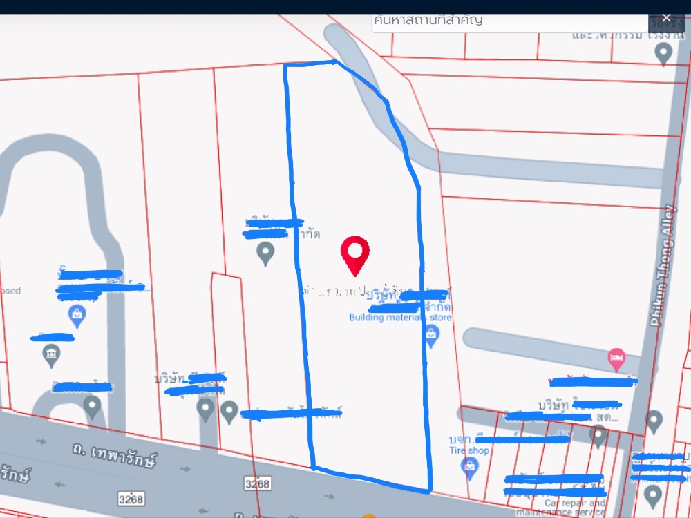 For RentLandSamut Prakan,Samrong : Land on main Theparak Road