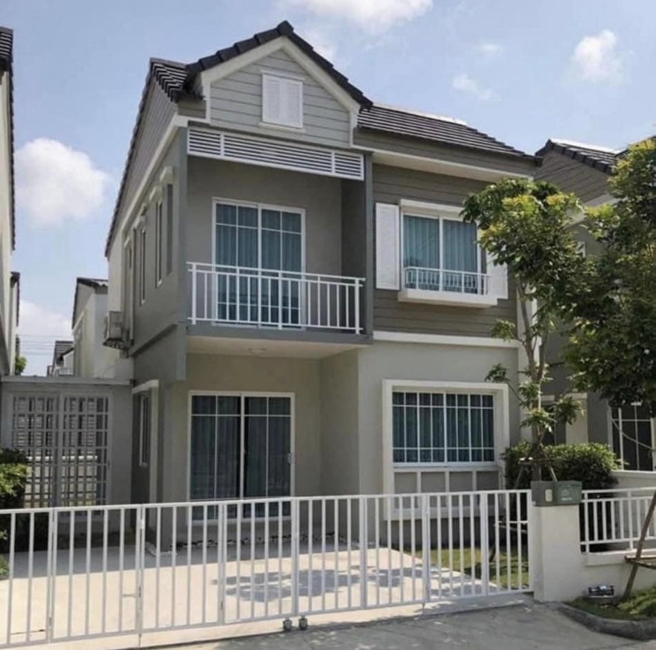 For RentHouseSamut Prakan,Samrong : 🏠Beautiful, cute, quiet house 🐈🦮The Village 3 Bangna-Wongwaen Townhome, European style🎍