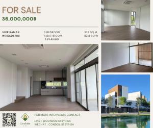 For SaleHousePattanakan, Srinakarin : Risa05788 Single house for sale, Vive Rama 9, 324 sq m, 82.8 sq m, 3 bedrooms, 4 bathrooms, 36 million baht only.