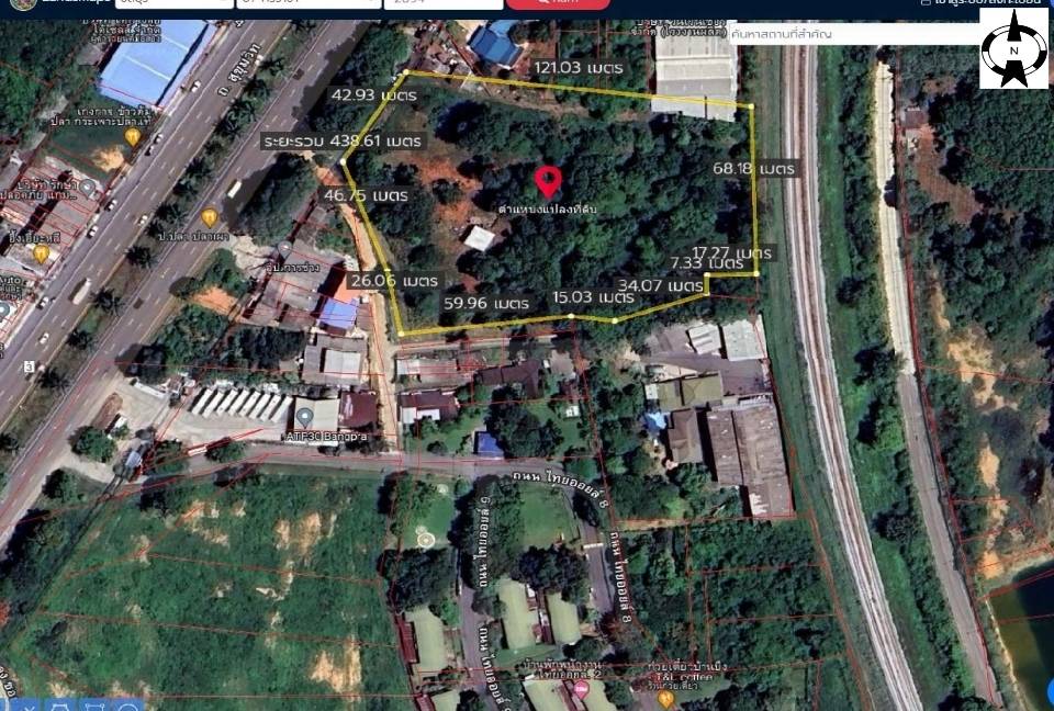 For SaleLandSriracha Laem Chabang Ban Bueng : Land for sale in Sriracha, Bang Phra, next to Sukhumvit Road, Highway 3, beautiful location, suitable for building a condo, hotel, area 7:2:50 rai.