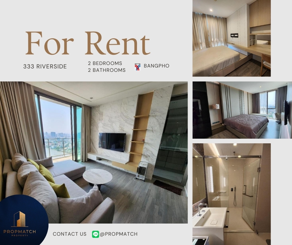 For RentCondoBang Sue, Wong Sawang, Tao Pun : 🏙️ BEST DEAL FOR RENT | 333 Riverside 2 Bedroom 2 Bathroom 86 sqm. - ฿43,000/month Tel. 0909426442 K.Film