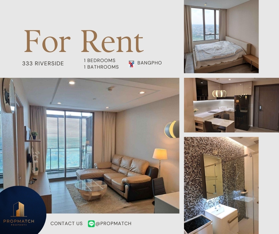 For RentCondoBang Sue, Wong Sawang, Tao Pun : 🏙️ BEST DEAL FOR RENT | 333 Riverside 1 Bedroom 1 Bathroom 46 sqm. - ฿19,000/month Tel. 0909426442 K.Film