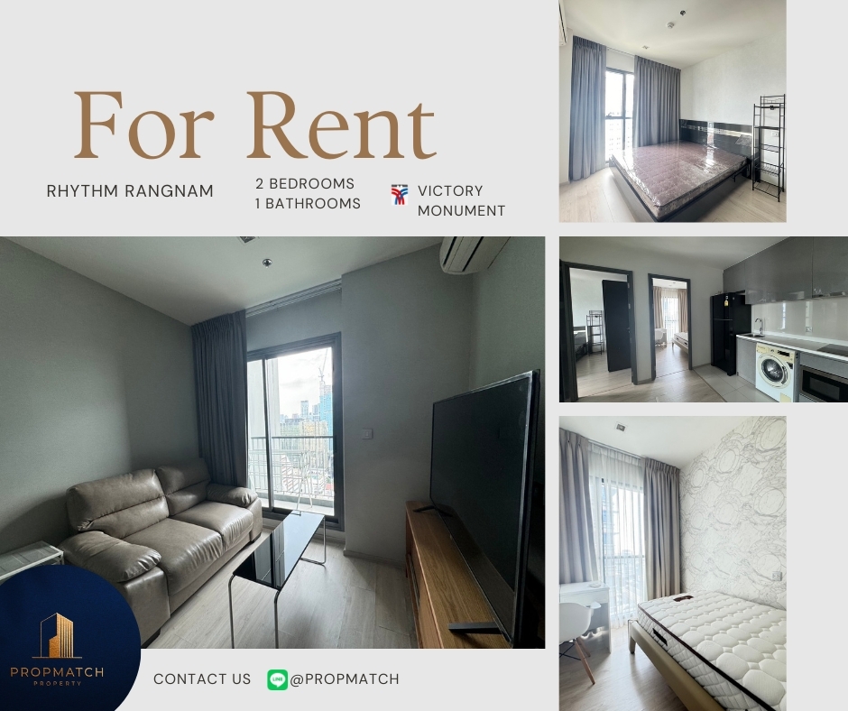 For RentCondoRatchathewi,Phayathai : 🏙️ BEST DEAL FOR RENT | Rhythm Rangnam 2 Bedrooms 1 Bathroom 47 sqm. - ฿30,000/month Tel. 0909426442 K.Film