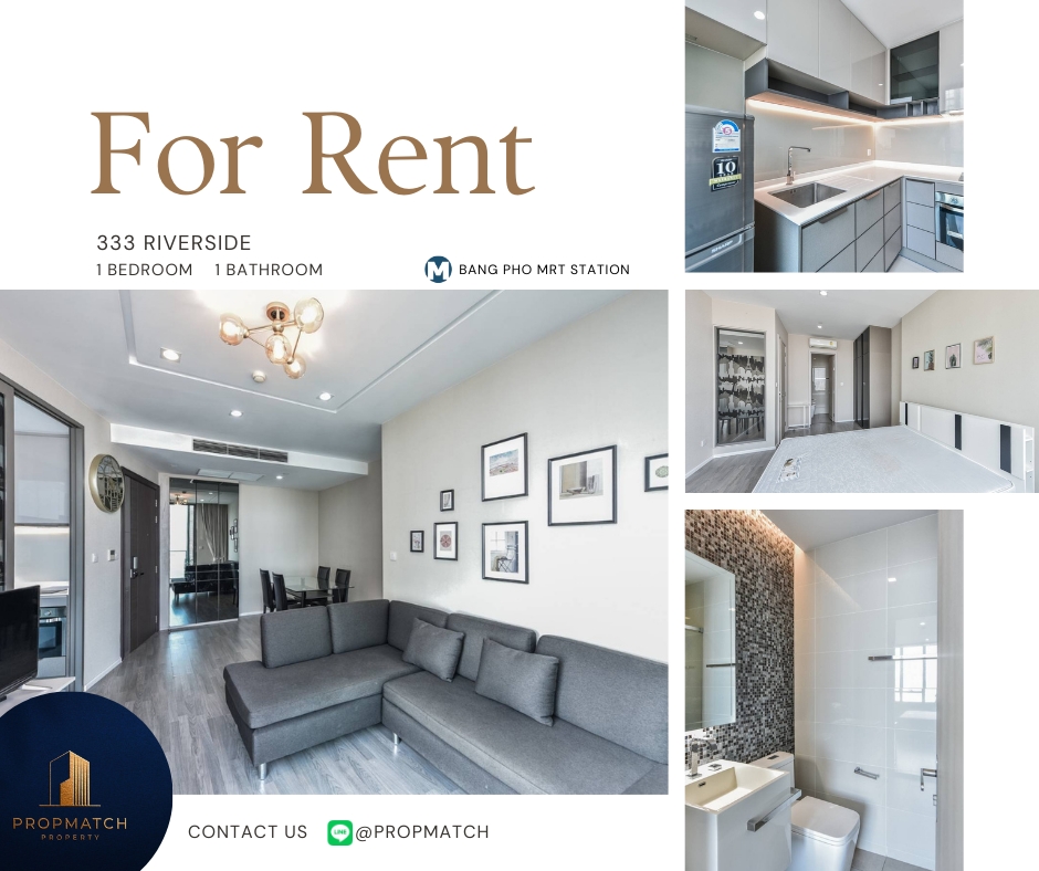 For RentCondoBang Sue, Wong Sawang, Tao Pun : 🏙️ BEST DEAL FOR RENT | 333 Riverside 1 Bedroom 1 Bathroom 51 sq.m. - ฿22,000/month Tel. 0909426442 K.Film