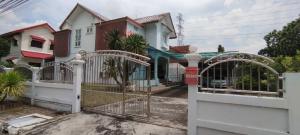 For SaleHousePhutthamonthon, Salaya : 2-story detached house for sale, Phatsari Village, Phutthamonthon Sai 2 Road, corner house, size 130 sq m., near the mall Bang Khae.