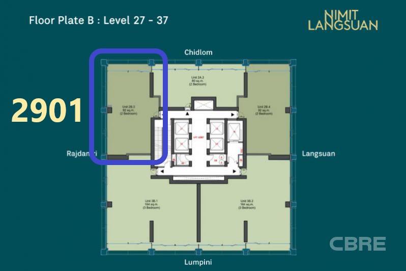 ขายดาวน์คอนโดวิทยุ ชิดลม หลังสวน : Unit 2901 Nimit Langsuan Best View and Best Price  / 0886987956 K.Eeen