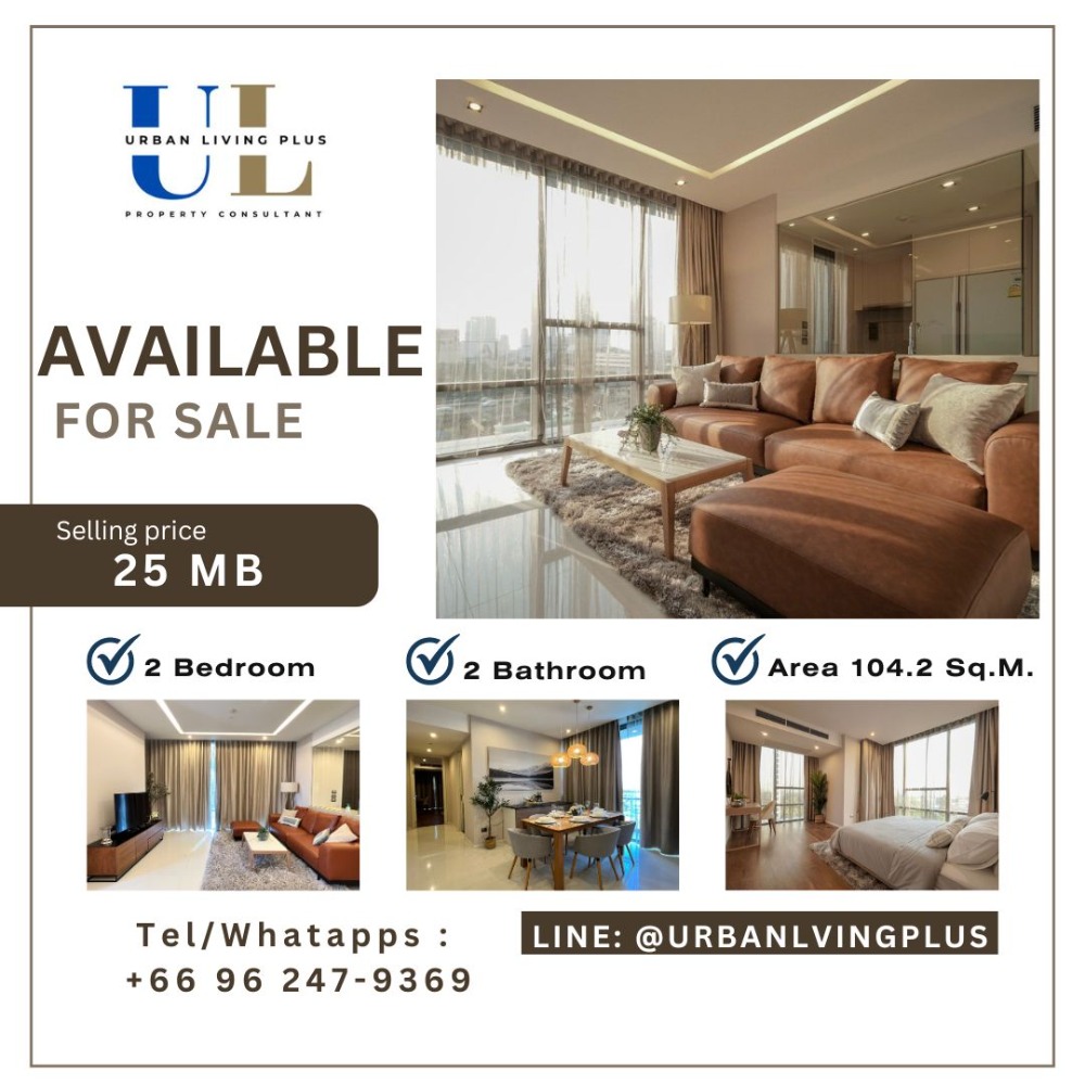 ขายคอนโดสาทร นราธิวาส : ( U20240227200 )  ✨✨ The Bangkok Sathorn ห้องขาย , 2 ห้องนอน, 2 ห้องน้ำ, ขนาด 104.2 ตร.ม., ห้องสวย, แต่งครบ, พร้อมเข้าอยู่ 💥💥