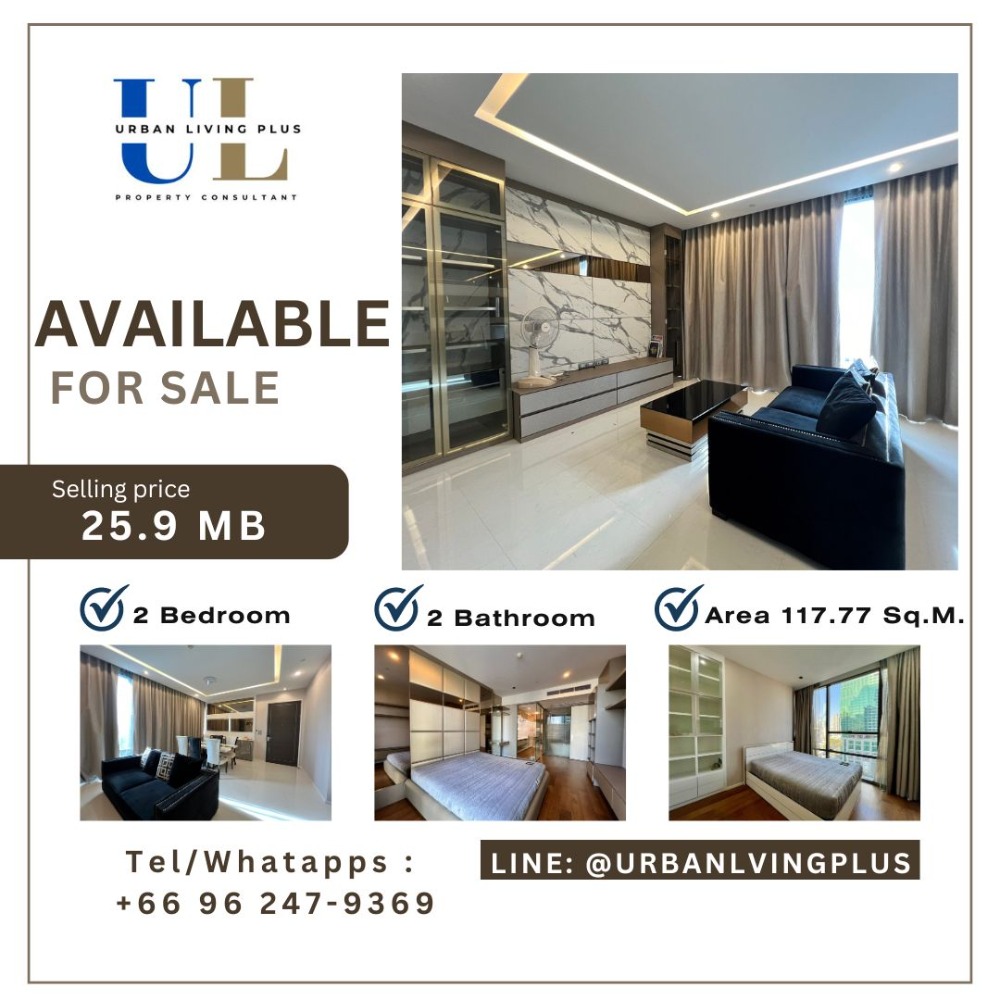 ขายคอนโดสาทร นราธิวาส : ( U20240227300 )  ทุบราคา ขาย!! ✨✨ The Bangkok Sathorn ห้องขาย , 2 ห้องนอน, 2 ห้องน้ำ, ขนาด 117.77 ตร.ม., ไม่เคยปล่อยเช่า, แต่งครบ, พร้อมเข้าอยู่ 💥💥