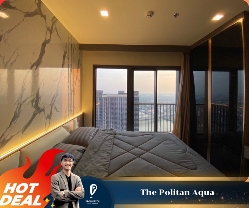 For RentCondoRattanathibet, Sanambinna : 🔥 The Politan aqua 🔥 Beautiful room, high floor, river view, free internet ✨✨ // Ask for more information at LineID:promptyou5