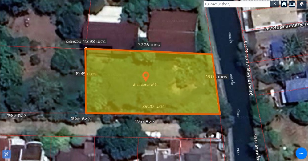 For SaleLandChokchai 4, Ladprao 71, Ladprao 48, : Land for sale, 175 wa, edge plot, in Soi Lat Phrao 87, intersection 18 (Tew Son 5/7), Wang Thonglang, many entrances and exits.