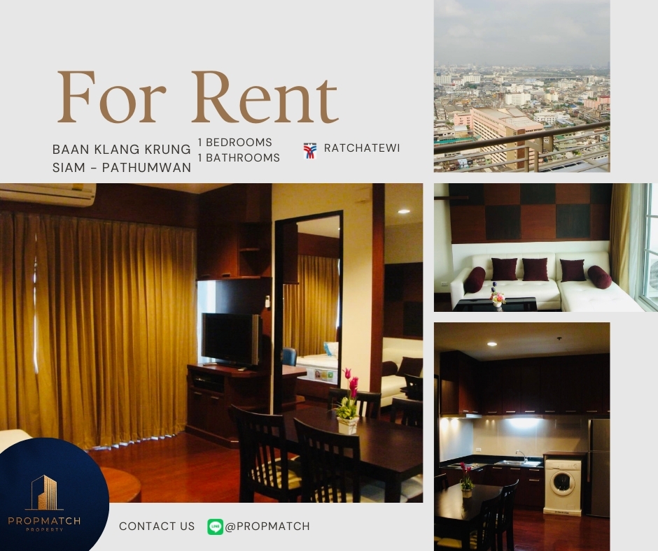 For RentCondoRatchathewi,Phayathai : 🏙️ BEST DEAL FOR RENT | Baan Klang Krung Siam Pathumwan 1 Bedroom 1 Bathroom 55 sqm. - ฿22,000/month Tel.0909426442 K.Film