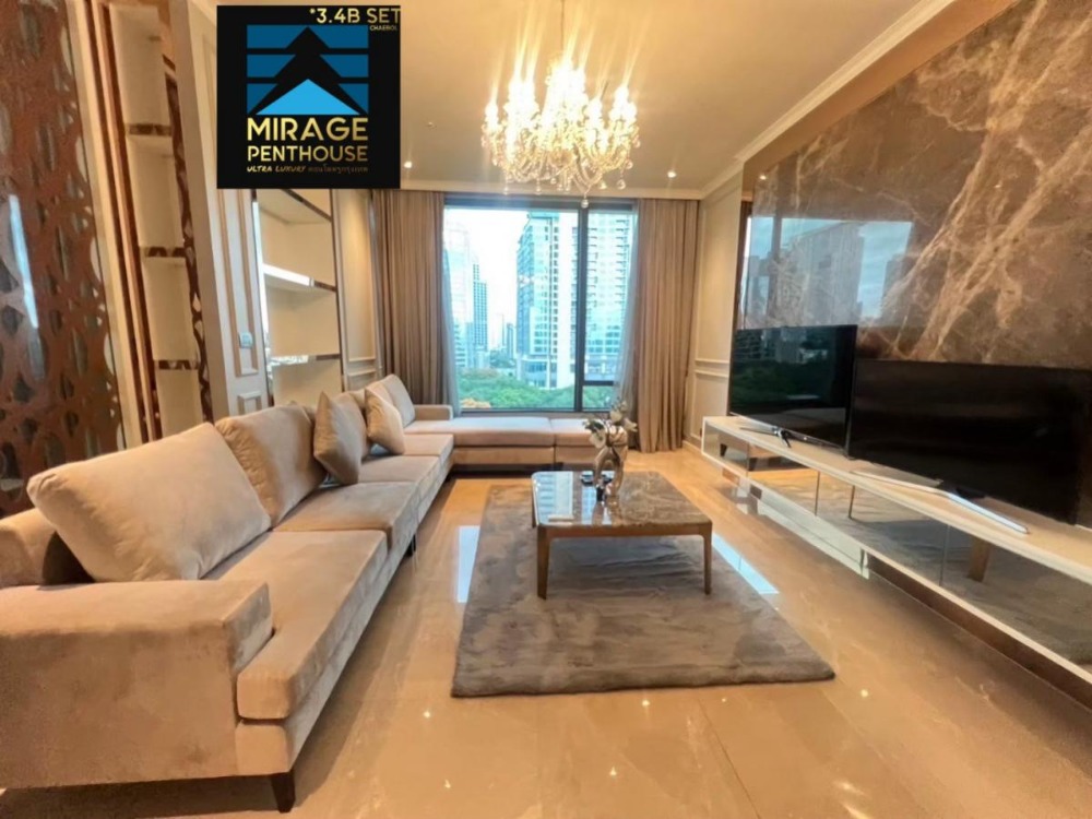 For RentCondoWitthayu, Chidlom, Langsuan, Ploenchit : 🔥🔥👑✨🅻🆄🆇🆄🆁🆈!!👑Very large and luxurious , beautifully decorated!!🏦👑ULTIMATE LUXURY👑large and beautifully decorated✨The most beautiful view✨🔥🔥🎯🎯Sindhorn Residence✅3🅱ED3✅229sqm.XX(#CBD📌)🔥✨LINE:miragecondo