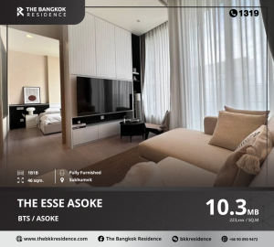 For SaleCondoSukhumvit, Asoke, Thonglor : Luxury condo, special price, The Esse Asoke, fully furnished, ready to move in, in the heart of the city, convenient travel, near BTS Asoke.