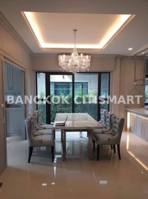 For RentHousePattanakan, Srinakarin : ✅📍For rent: The City Phatthanakan, large size detached house. Modern style, rent 130,000฿/month, land 66 sq m., house 260 sq m., 3 bedrooms, 4 bathrooms, 2 parking spaces, selling for 20,000,000฿ with furniture. Electrical appliances, curtains, air condit