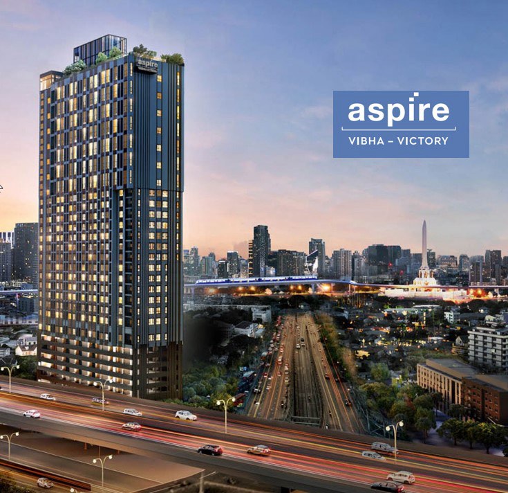 Sale DownCondoAri,Anusaowaree : Sale down payment ASPIRE Vibha-Victory (Aspire Vibha-Victory) Condo, 9th floor room, pool view.