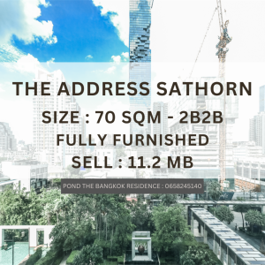For SaleCondoSathorn, Narathiwat : Urgent sale!! The Address Sathorn, project front view 70 SQM 11.2 MB !! POND 0658245140