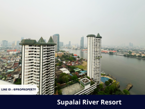 For SaleCondoWongwianyai, Charoennakor : Luxury condo for sale on the river, Supalai River Resort 180 degree river view.