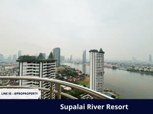 For SaleCondoWongwianyai, Charoennakor : Luxury condo for sale on the river, Supalai River Resort 180 degree river view.